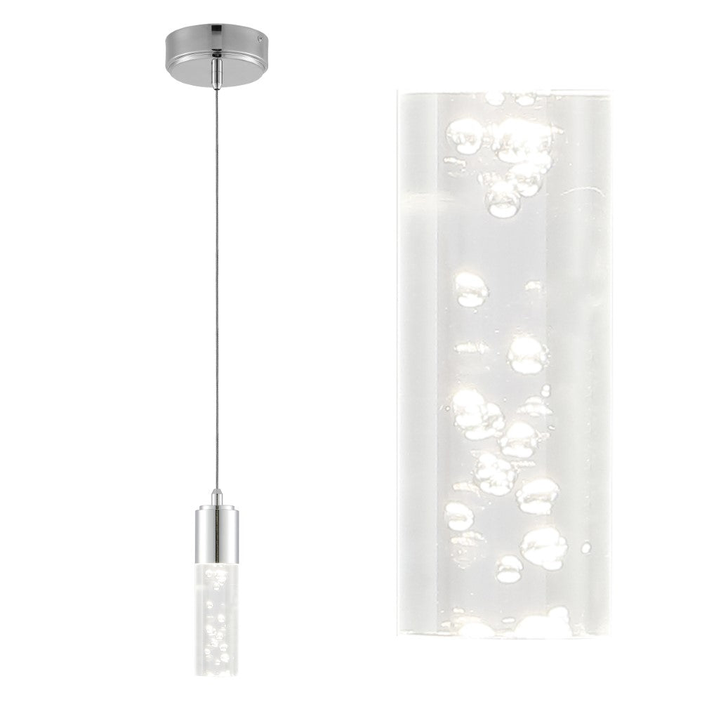Hubbard 4.75" Bubble Acrylic/Iron Modern Minimalist Integrated LED Pendant
