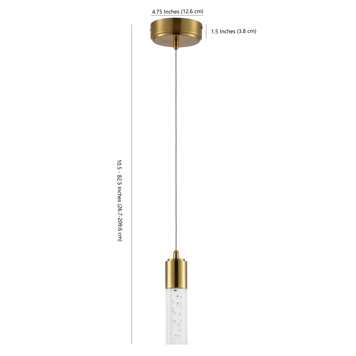 Hubbard 4.75" Bubble Acrylic/Iron Modern Minimalist Integrated LED Pendant
