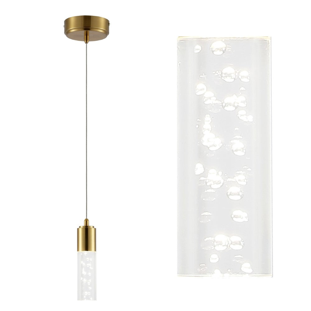 Hubbard 4.75" Bubble Acrylic/Iron Modern Minimalist Integrated LED Pendant