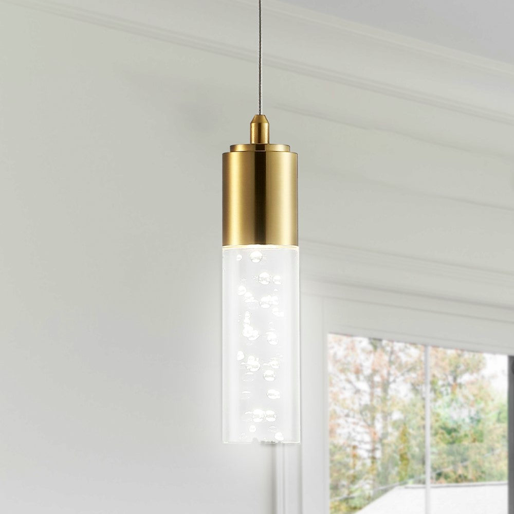 Hubbard 4.75" Bubble Acrylic/Iron Modern Minimalist Integrated LED Pendant