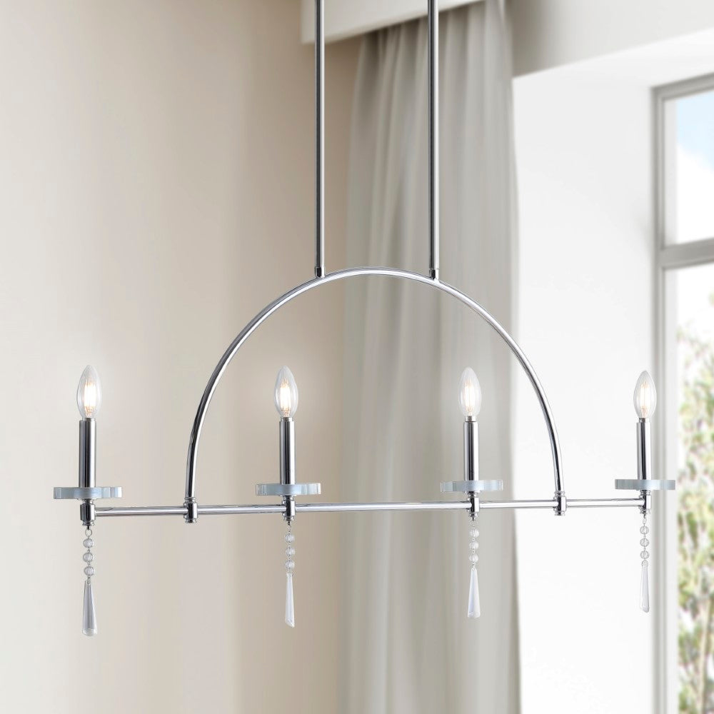 Dakota 41" 4-light Linear Metal/Crystal LED Pendant