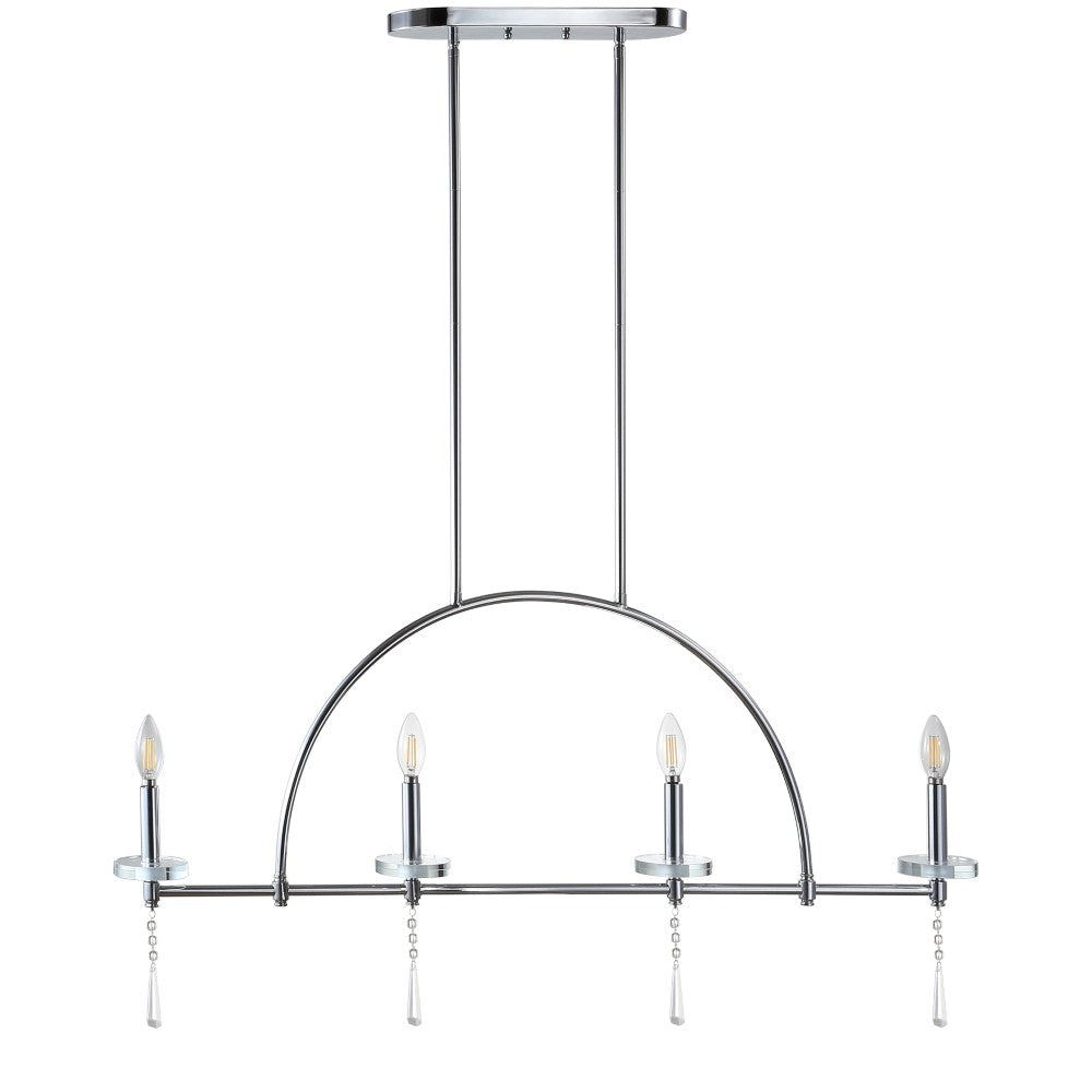 Dakota 41" 4-light Linear Metal/Crystal LED Pendant