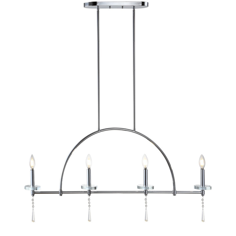 Dakota 41" 4-light Linear Metal/Crystal LED Pendant