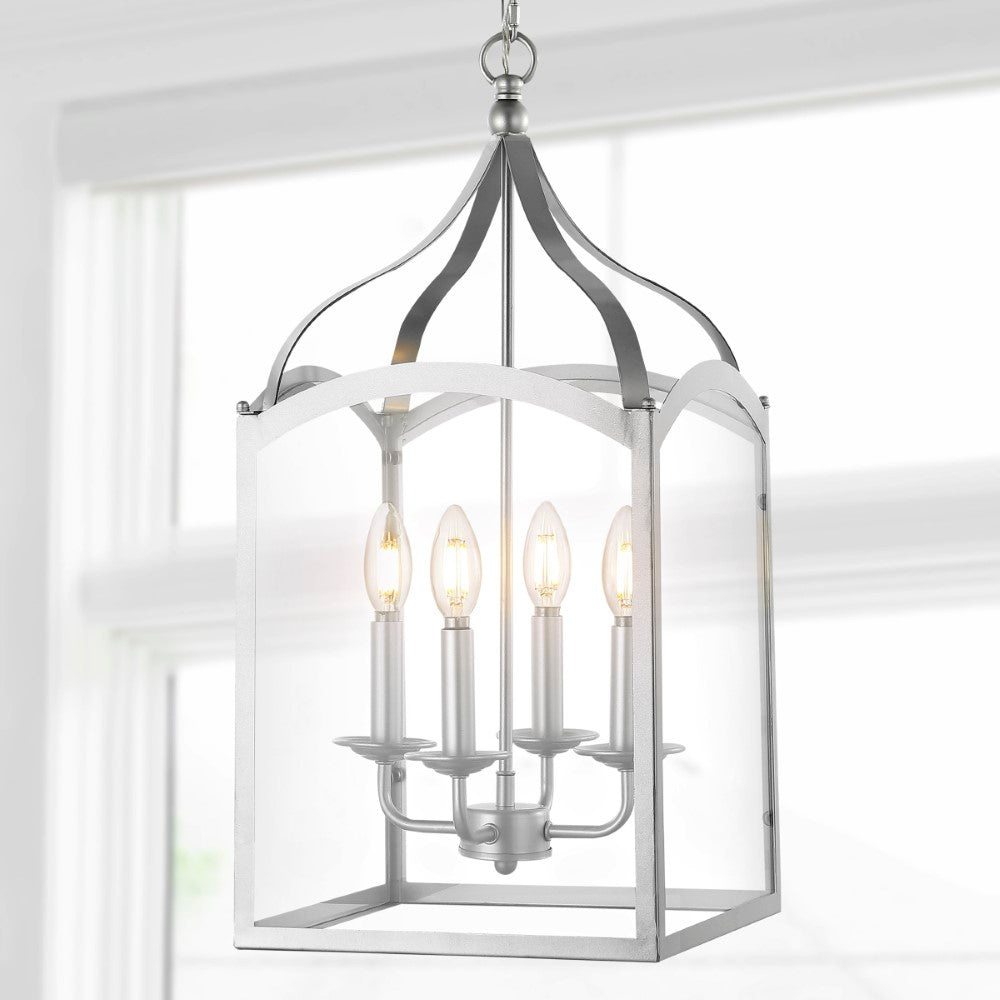 Hayes 11" Lantern Metal/Glass LED Pendant