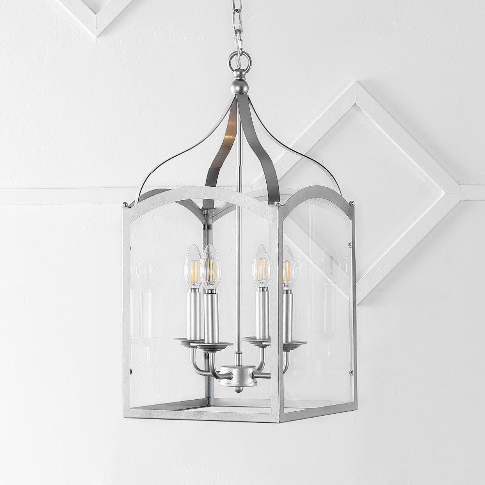 Hayes 11" Lantern Metal/Glass LED Pendant
