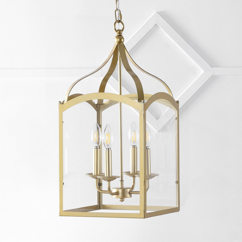 Hayes 11" Lantern Metal/Glass LED Pendant