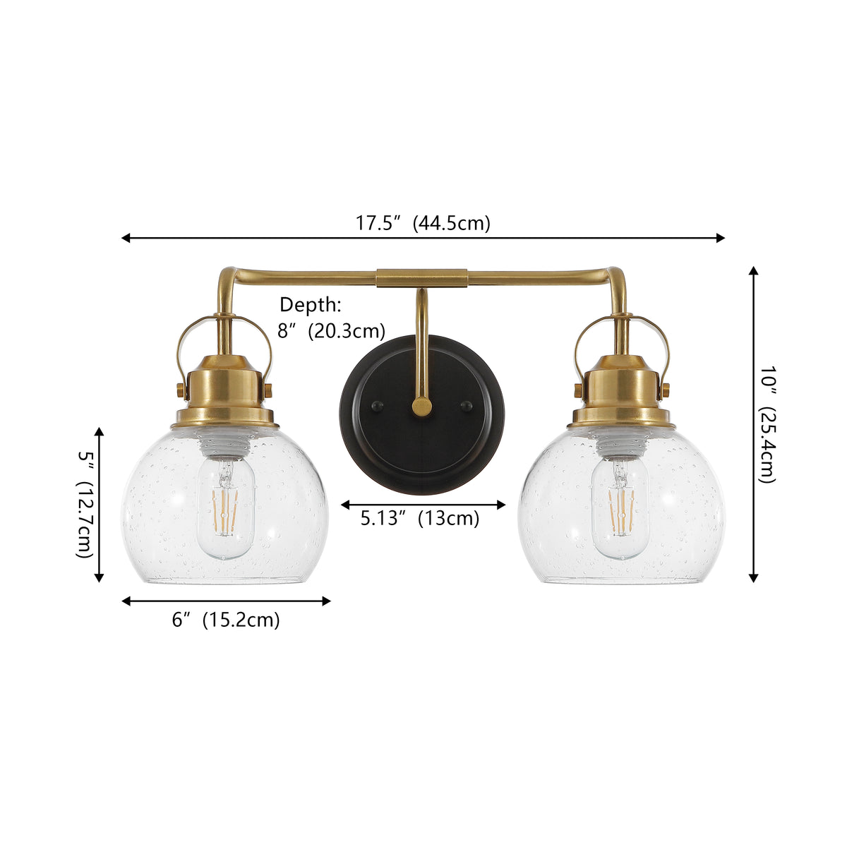 Winston Metal/ Bubbled Glass Vanity Light
