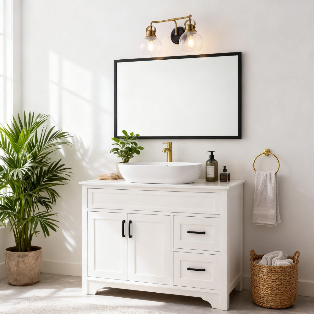 Winston Metal/ Bubbled Glass Vanity Light
