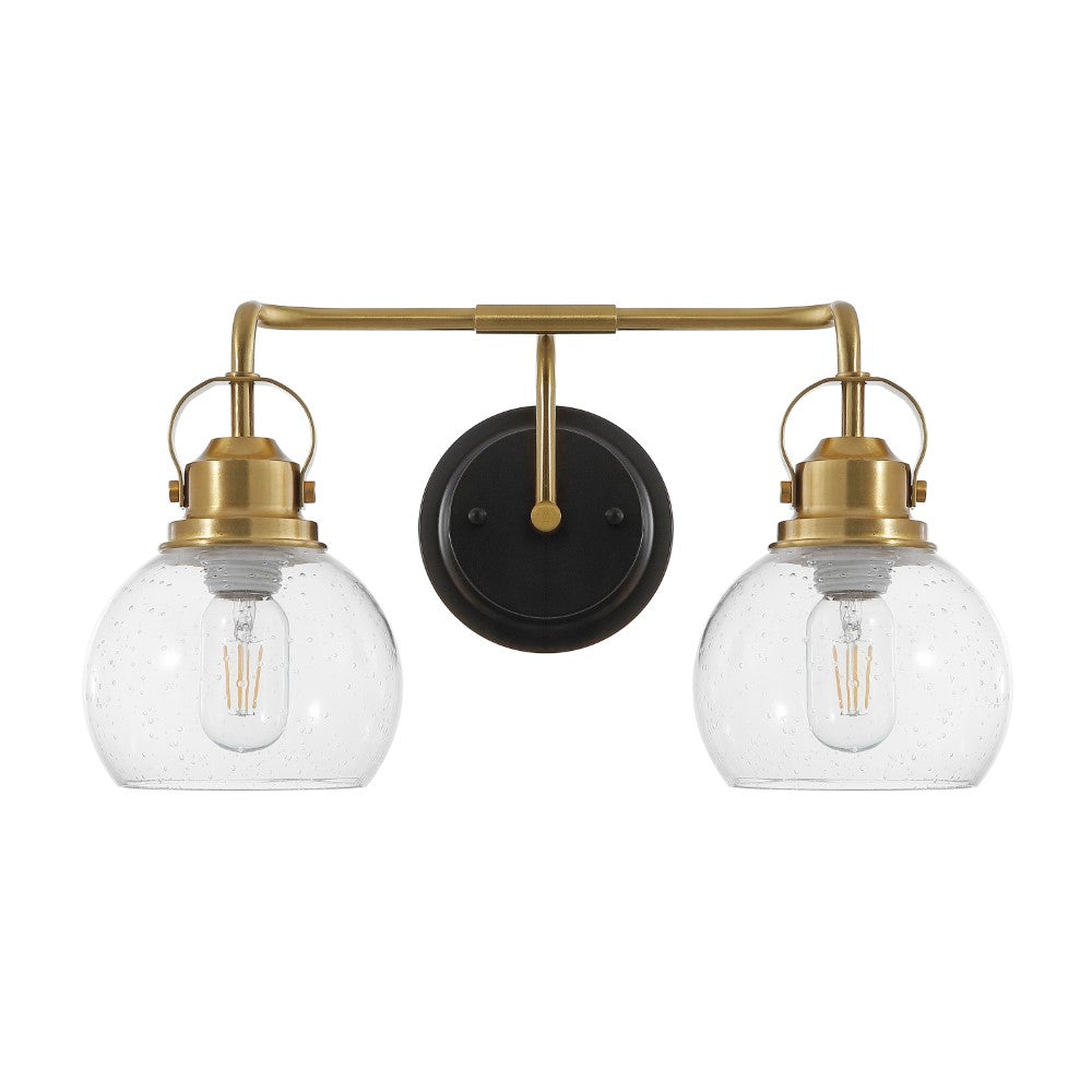 Winston Metal/ Bubbled Glass Vanity Light