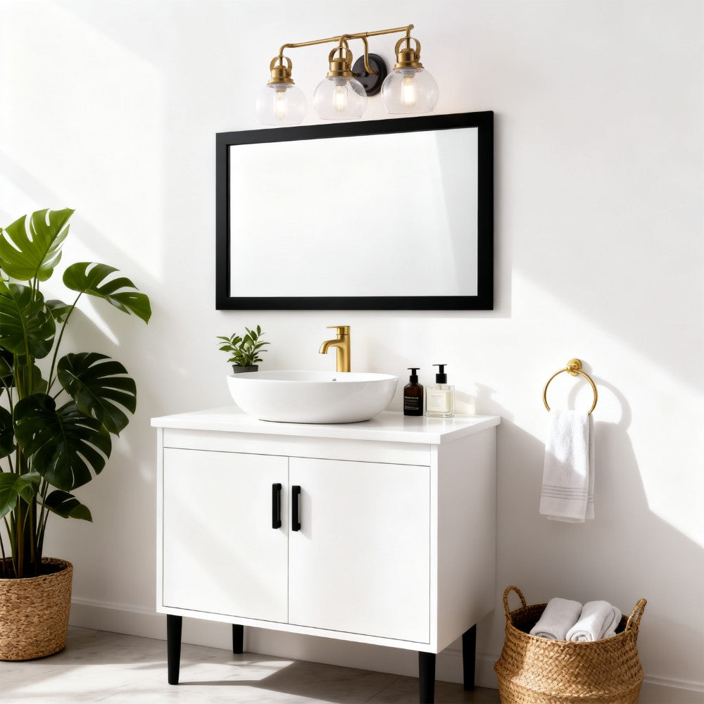 Winston Metal/ Bubbled Glass Vanity Light