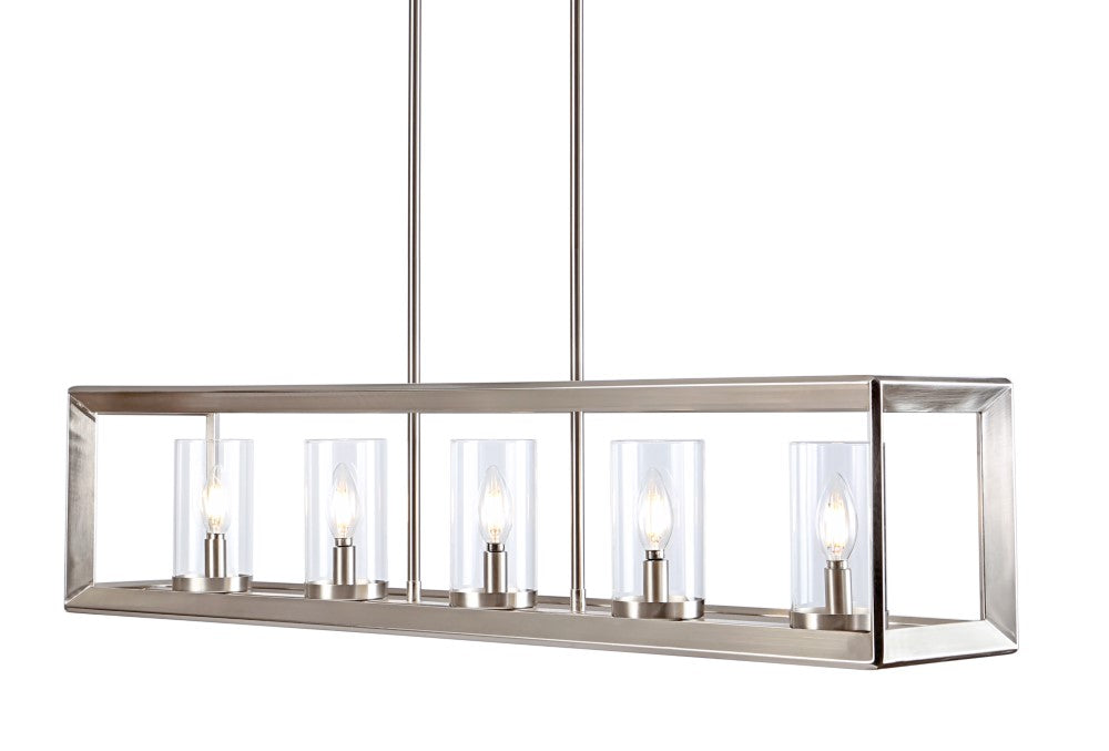 Terry 38.5" Linear 5-light Metal/Glass LED Pendant