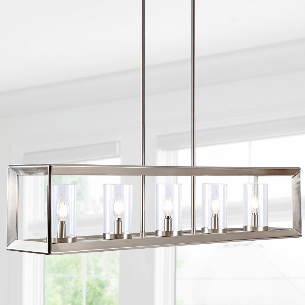 Terry 38.5" Linear 5-light Metal/Glass LED Pendant