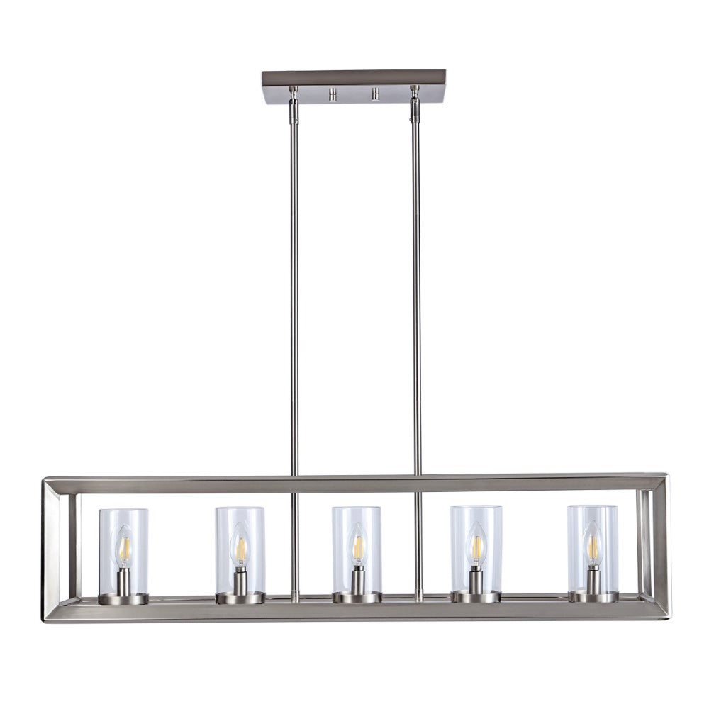 Terry 38.5" Linear 5-light Metal/Glass LED Pendant