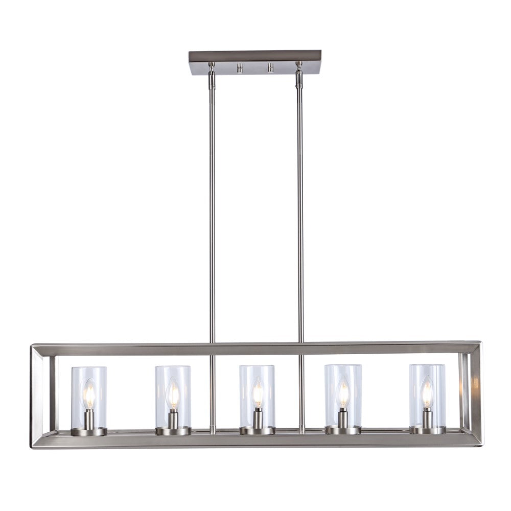 Terry 38.5" Linear 5-light Metal/Glass LED Pendant