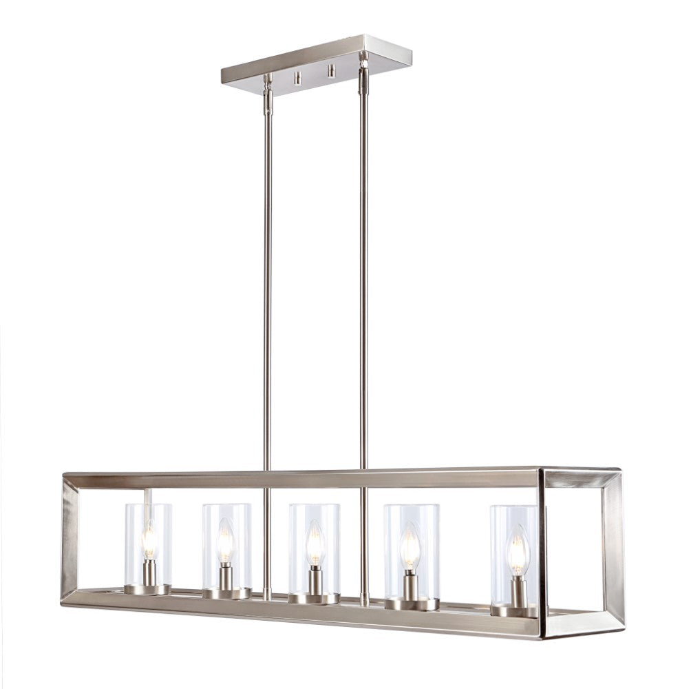 Terry 38.5" Linear 5-light Metal/Glass LED Pendant