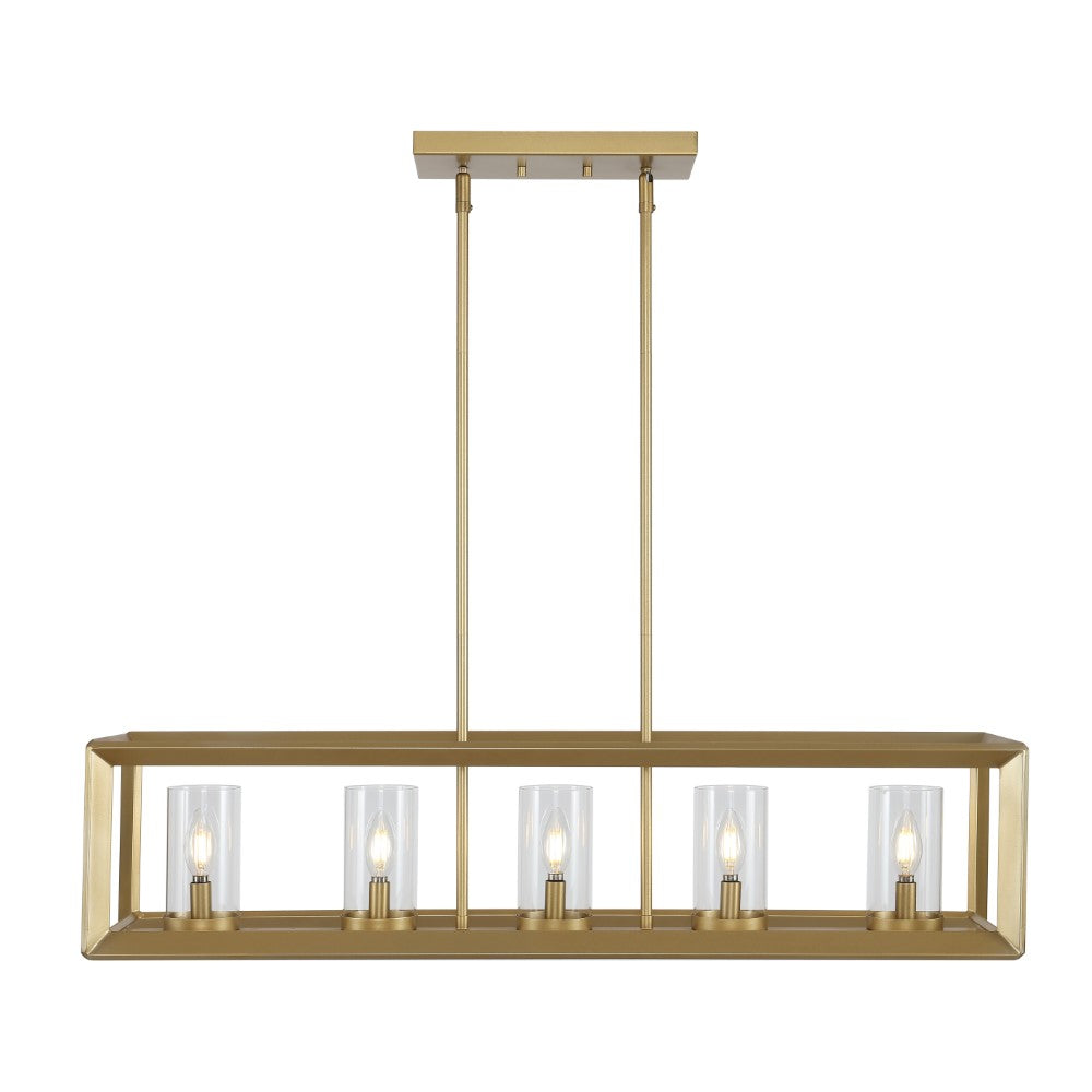 Terry 38.5" Linear 5-light Metal/Glass LED Pendant