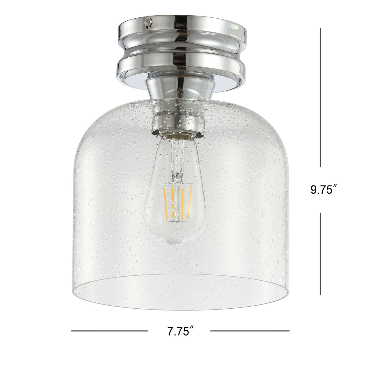 Cypress 7.75" Metal/Glass LED Flush Mount
