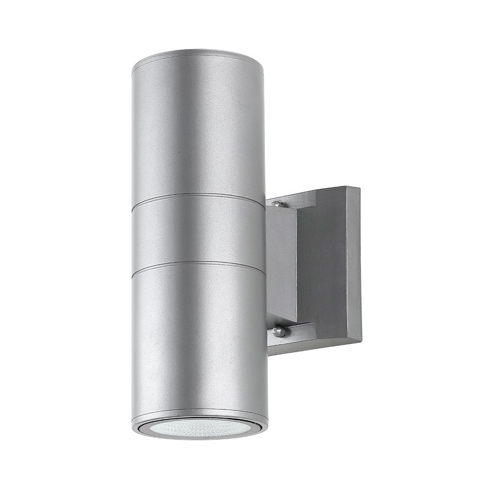 Domingo 6" Cylinder Outdoor Metal/Glass Integrated LED Sconce with Uplight