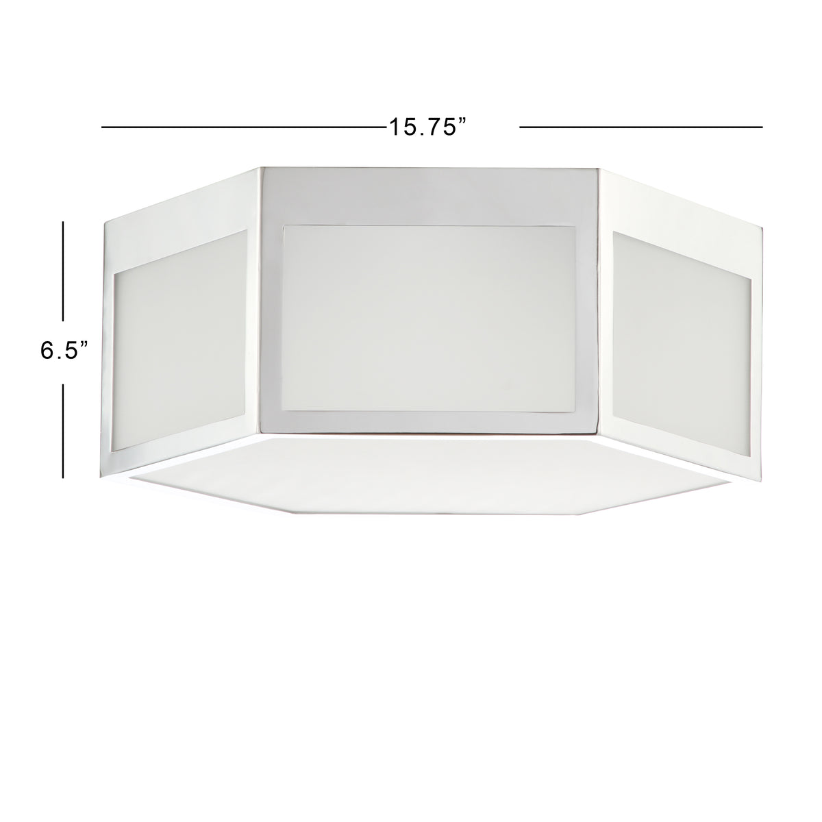 Niam Hexagon Metal/Frosted Glass LED Flush Mount