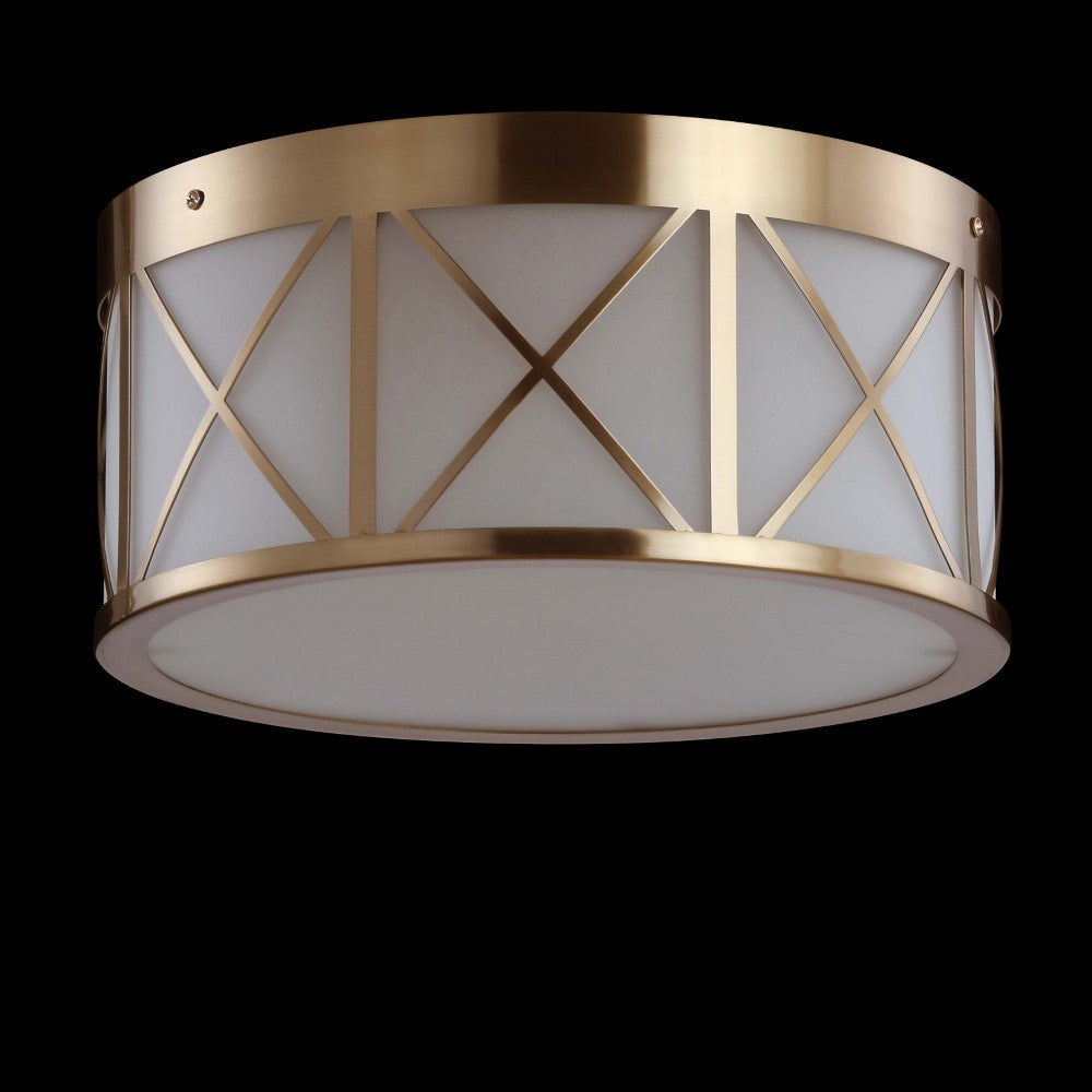 Fitzgerald Drum Metal/Glass Flush Mount
