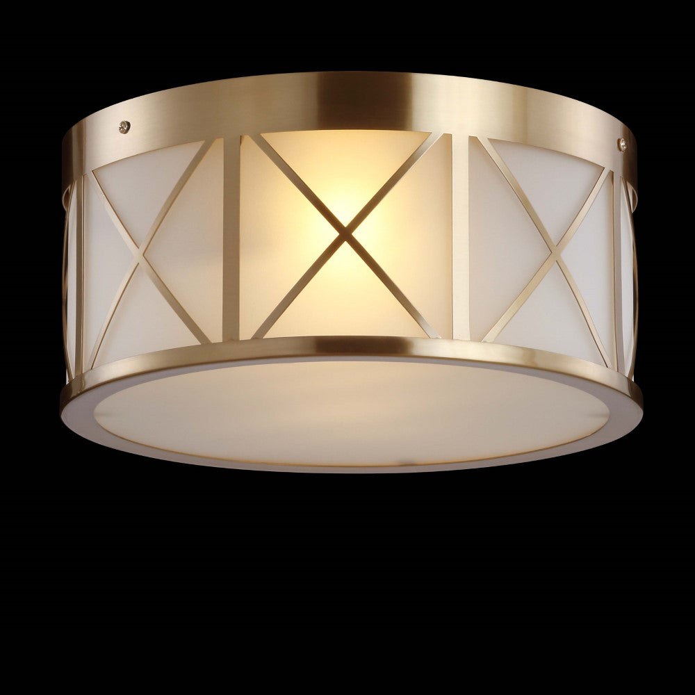Fitzgerald Drum Metal/Glass Flush Mount