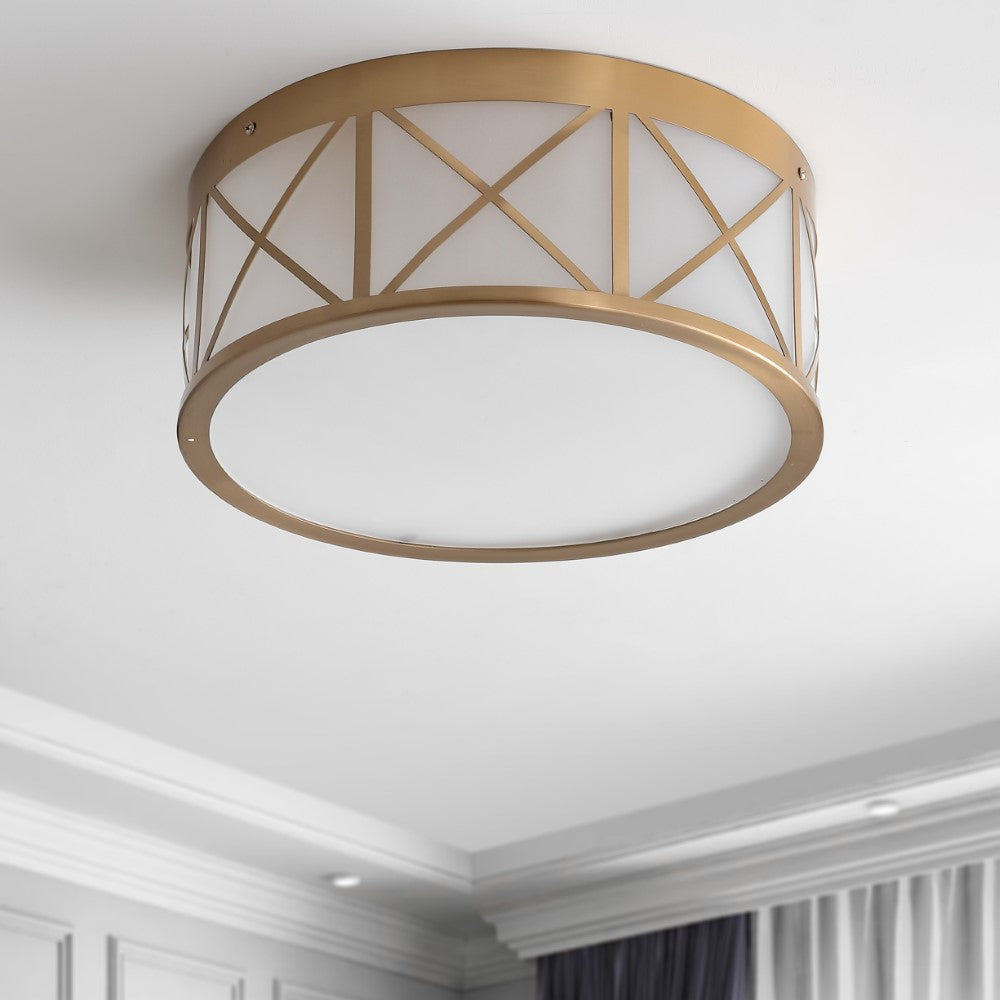 Fitzgerald Drum Metal/Glass Flush Mount