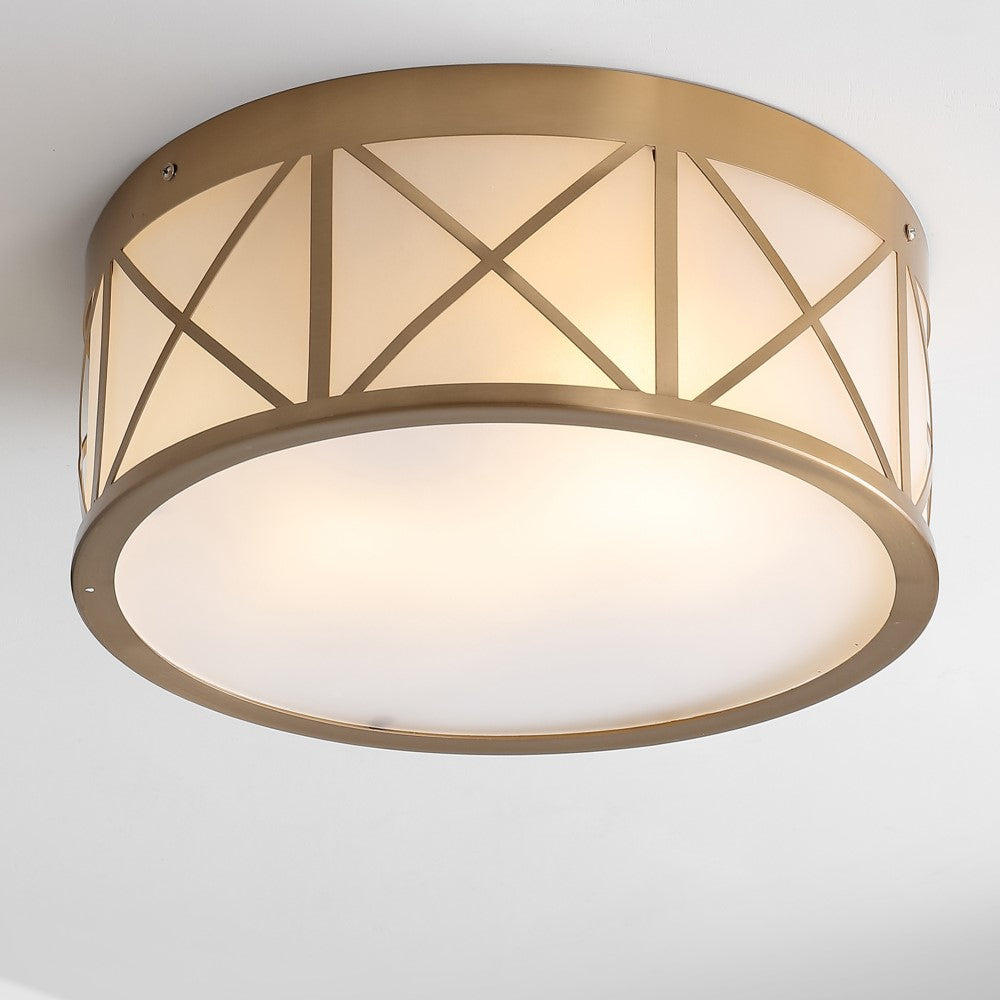 Fitzgerald Drum Metal/Glass Flush Mount