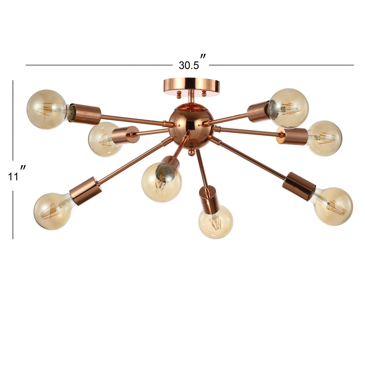 Raven 30.5" 8-Light Sputnik Metal LED Flush-Mount