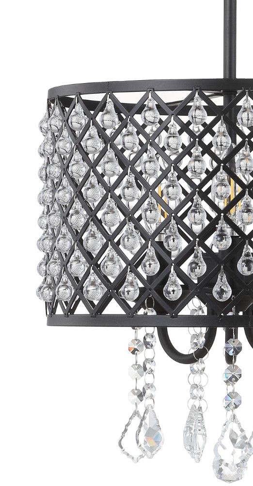Axum Metal/Crystal Adjustable LED Drop Chandelier