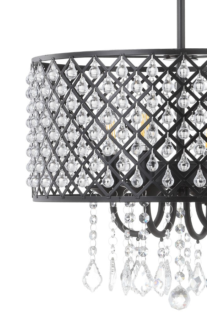 Axum Metal/Crystal Adjustable LED Drop Chandelier