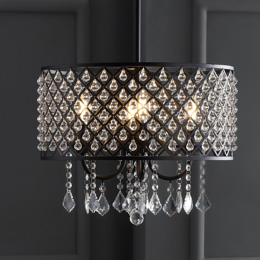 Axum Metal/Crystal Adjustable LED Drop Chandelier
