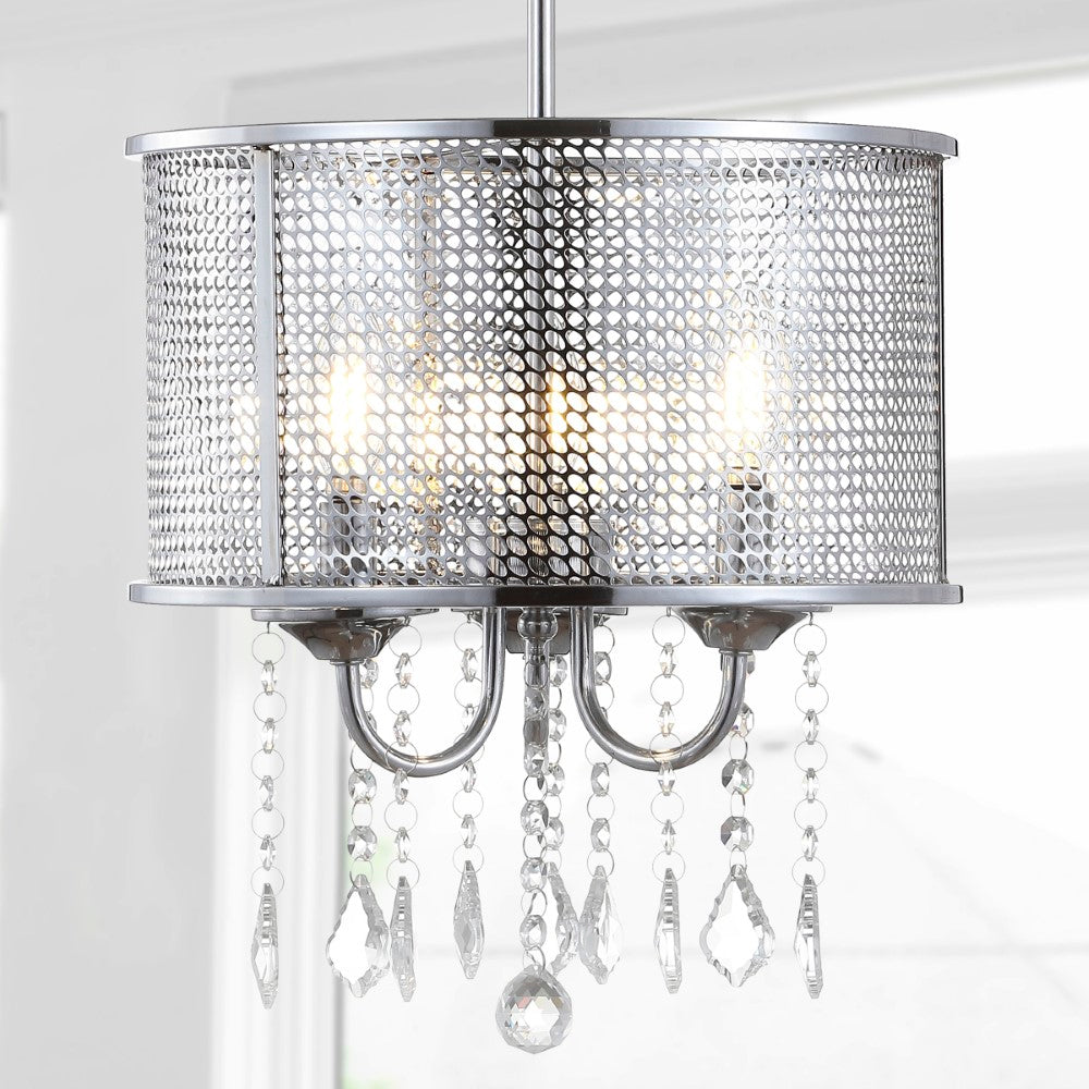 Mingle 13" Metal/Crystal Adjustable LED Drop Chandelier