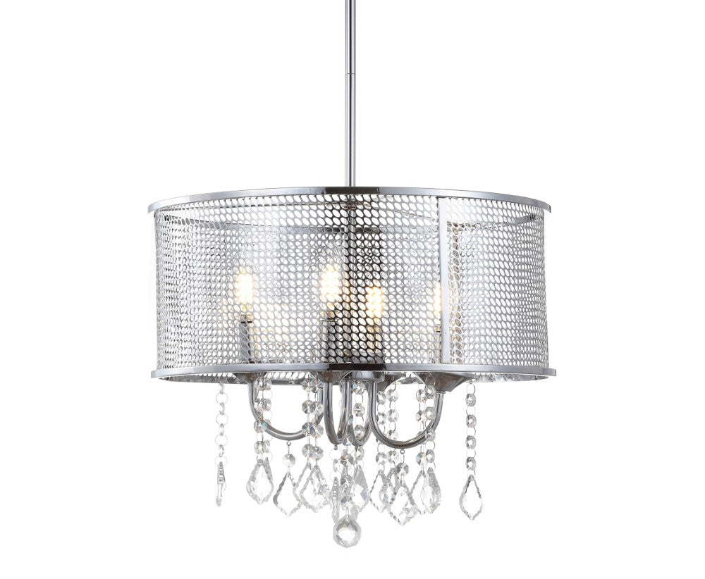 Mingle 13" Metal/Crystal Adjustable LED Drop Chandelier