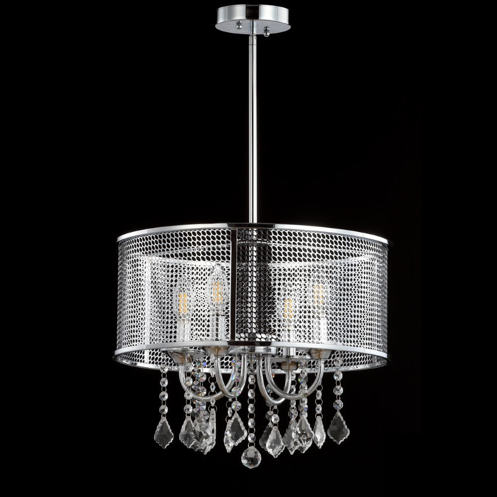 Mingle 13" Metal/Crystal Adjustable LED Drop Chandelier