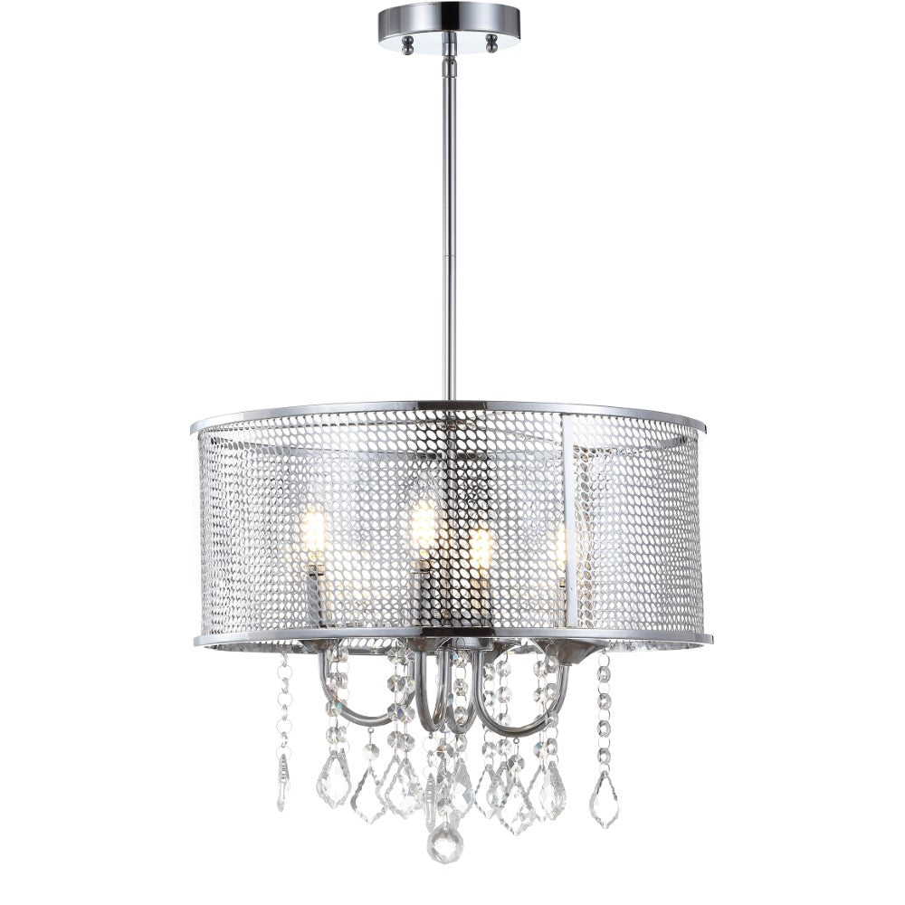 Mingle 13" Metal/Crystal Adjustable LED Drop Chandelier