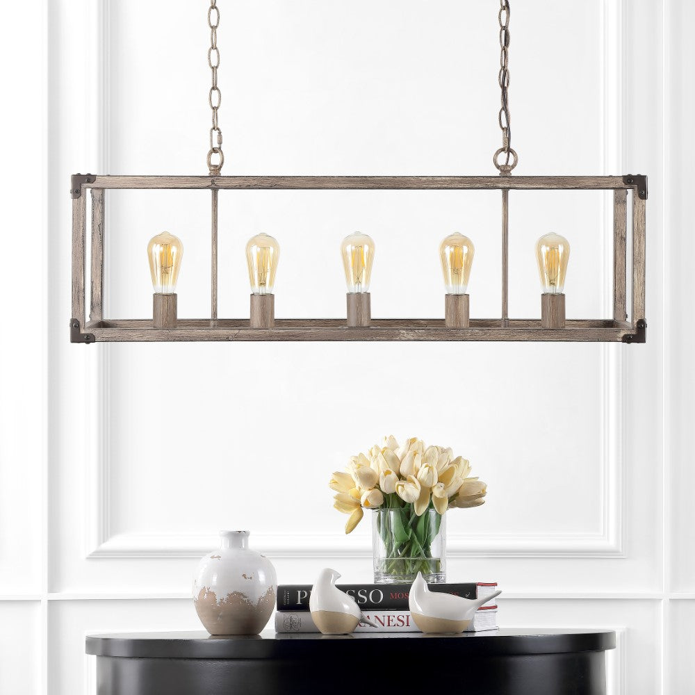Breakneck 8.13" Adjustable Iron Rustic Farmhouse LED Pendant