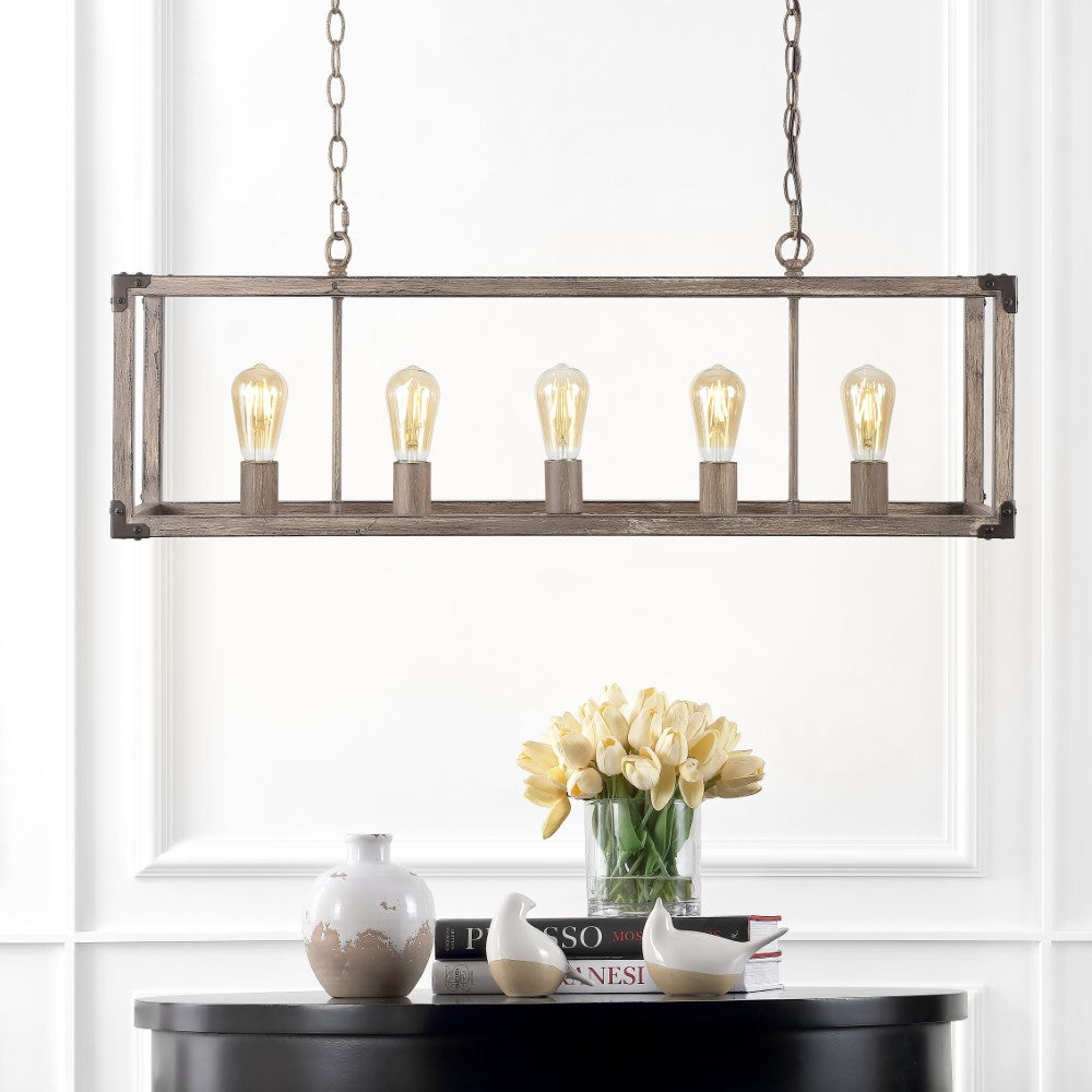 Breakneck 8.13" Adjustable Iron Rustic Farmhouse LED Pendant