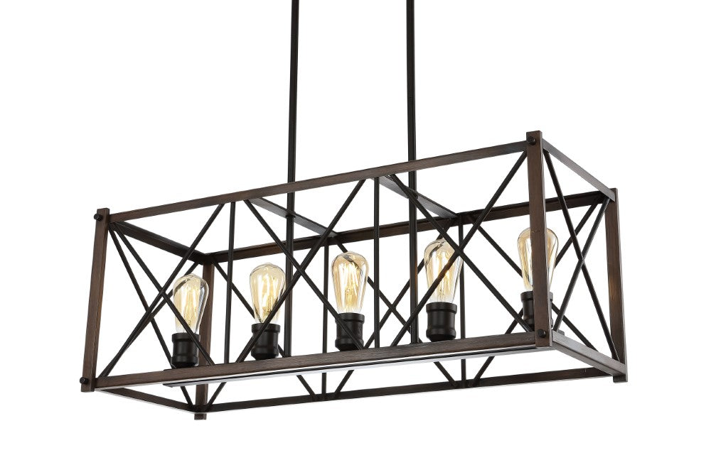 Converse 16" 3-Light Adjustable Iron Rustic Farmhouse LED Pendant