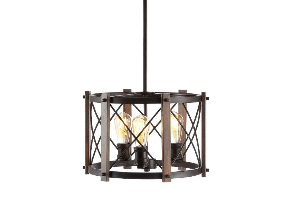 Converse 16" 3-Light Adjustable Iron Rustic Farmhouse LED Pendant