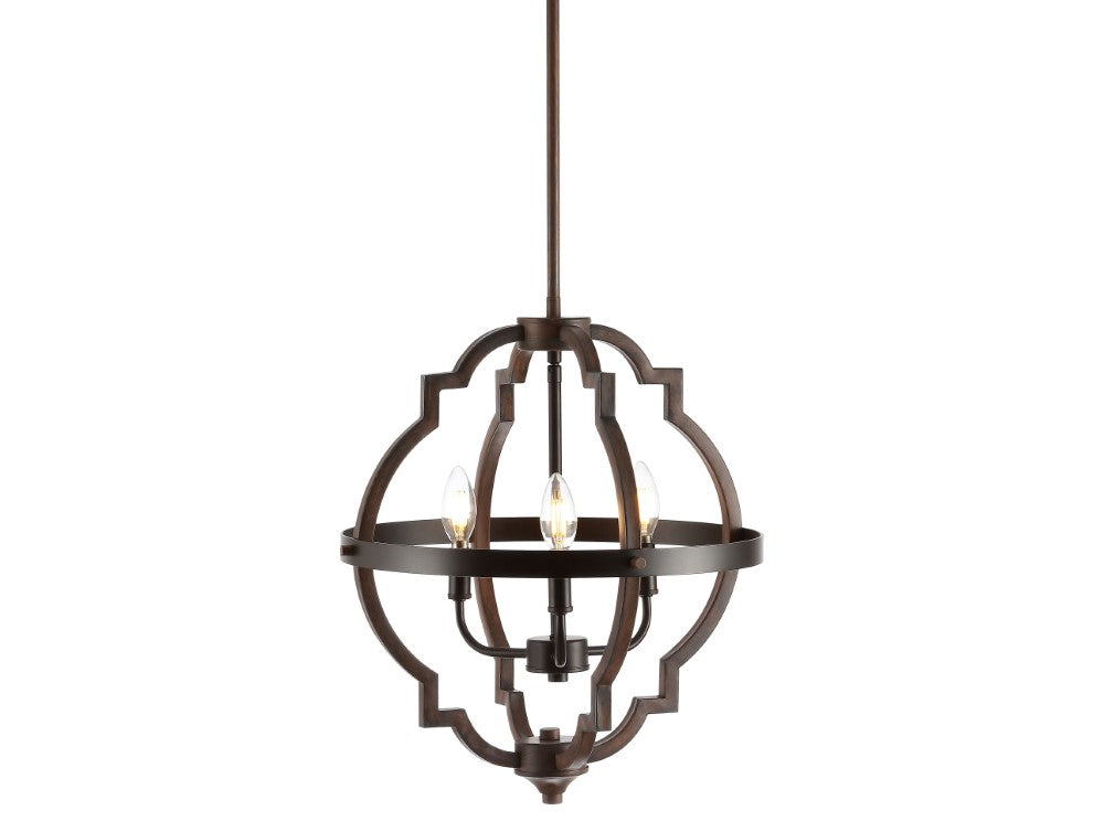 Tuxis 16.75" 3-Light Adjustable Iron Rustic Industrial LED Pendant