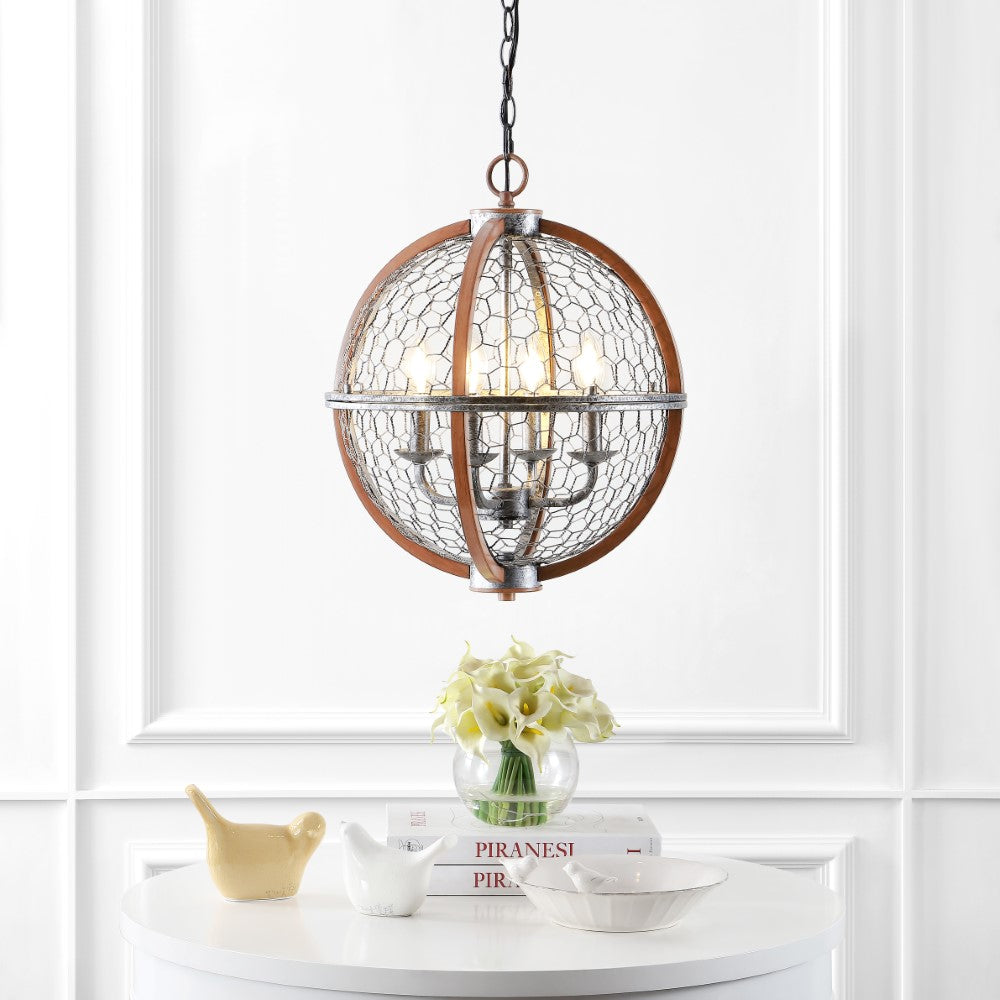 Comegys 16" 4-Light Adjustable Iron Rustic Industrial LED Pendant
