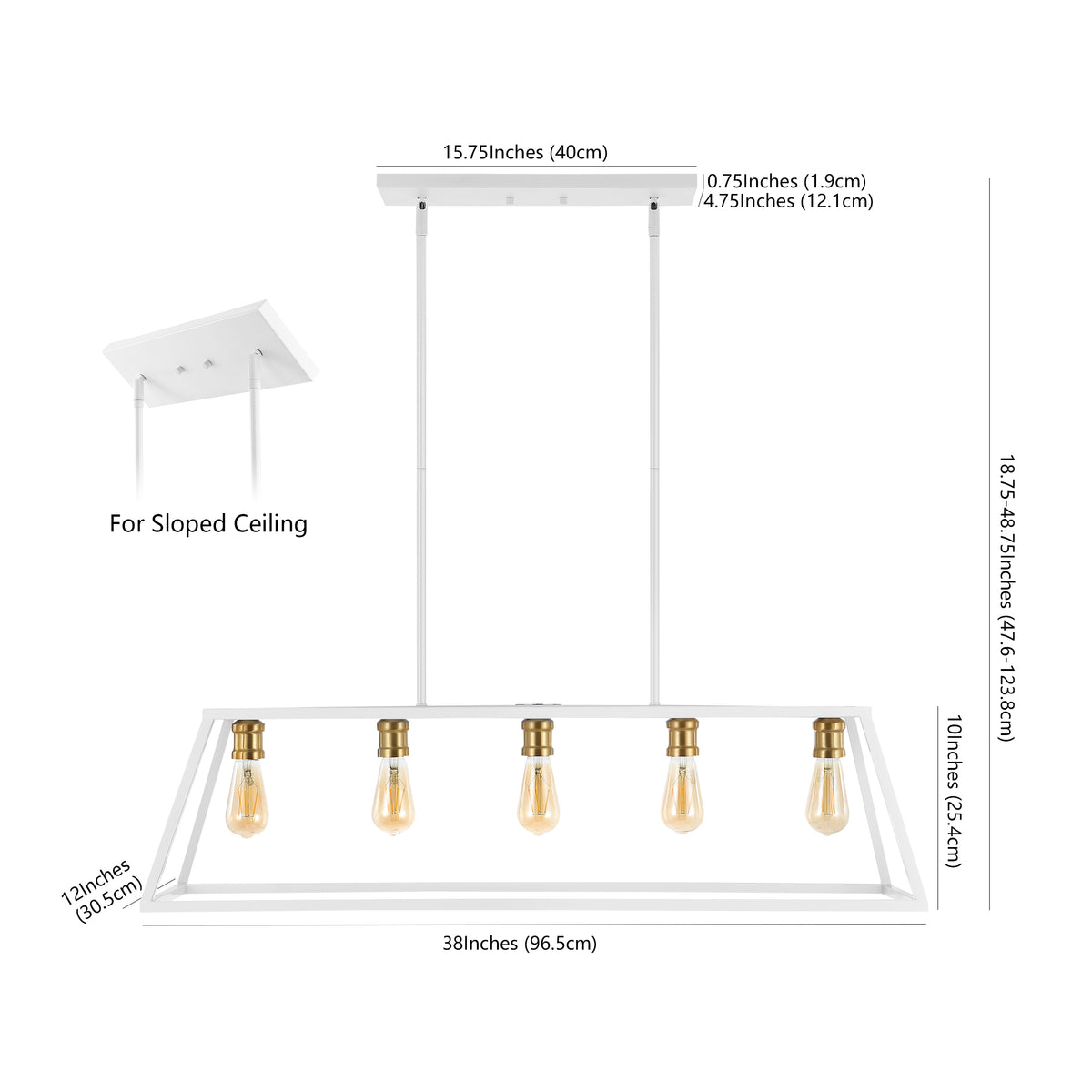 Moores Adjustable Iron Farmhouse Vintage LED Dimmable Pendant
