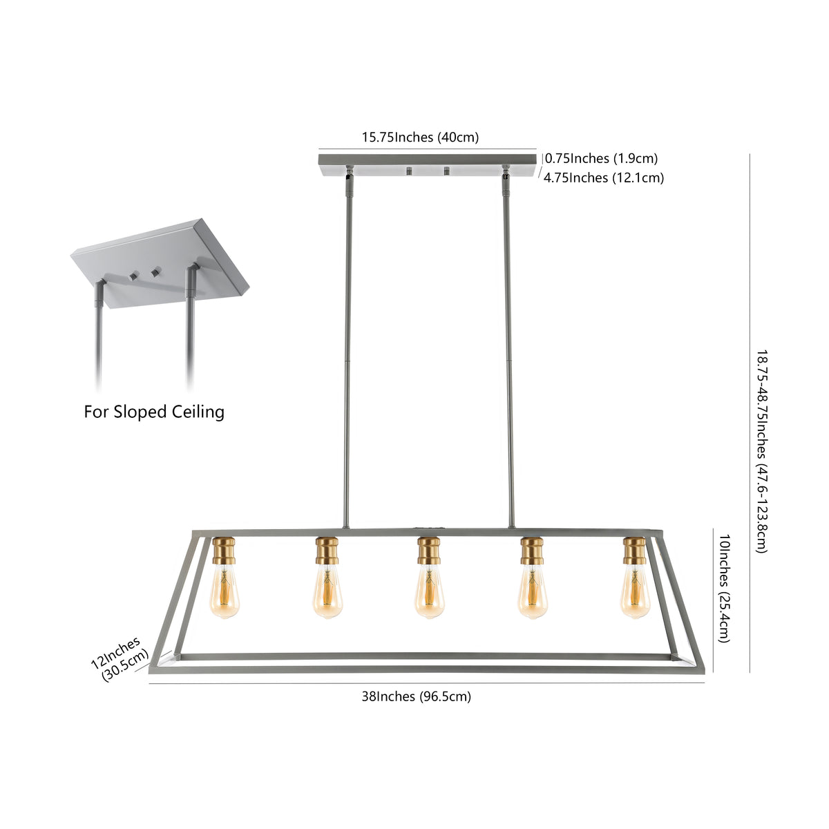 Moores Adjustable Iron Farmhouse Vintage LED Dimmable Pendant