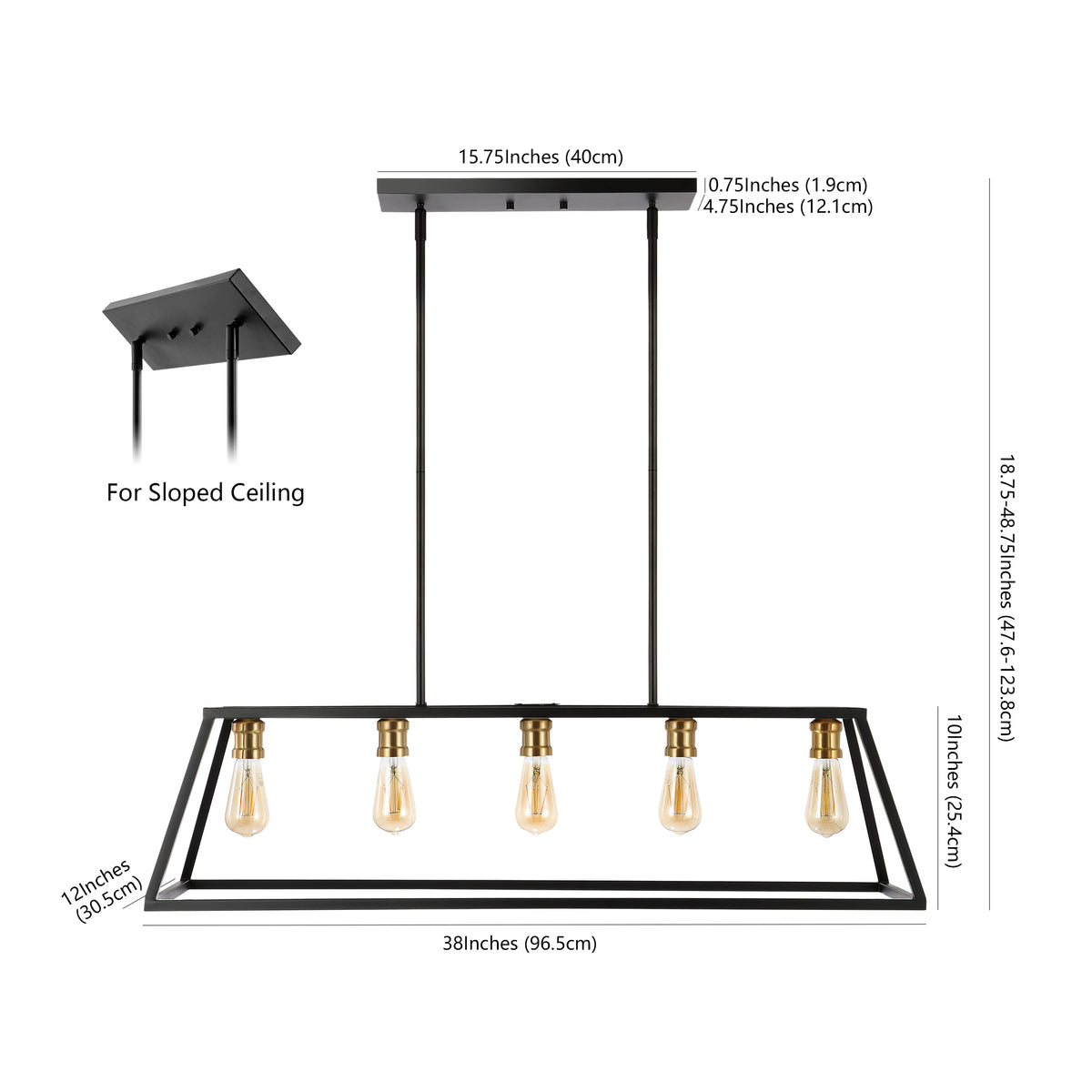 Moores Adjustable Iron Farmhouse Vintage LED Dimmable Pendant