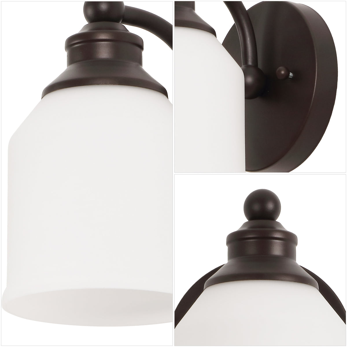 Berkley Iron/Frosted Glass Farmhouse Cottage LED Vanity Light