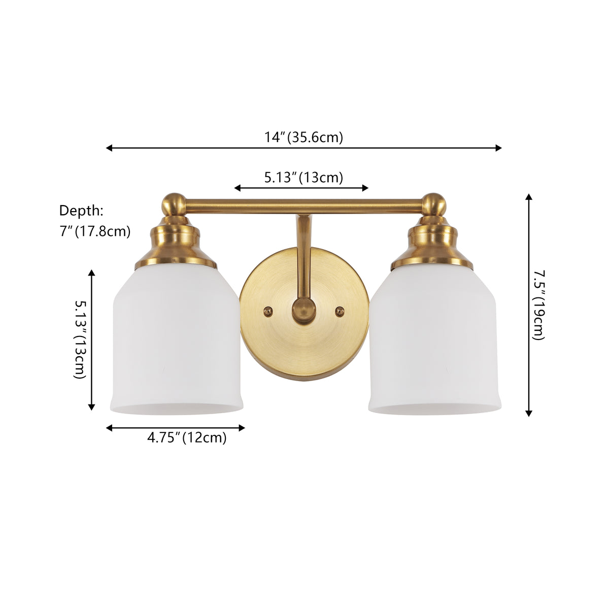 Berkley Iron/Frosted Glass Farmhouse Cottage LED Vanity Light