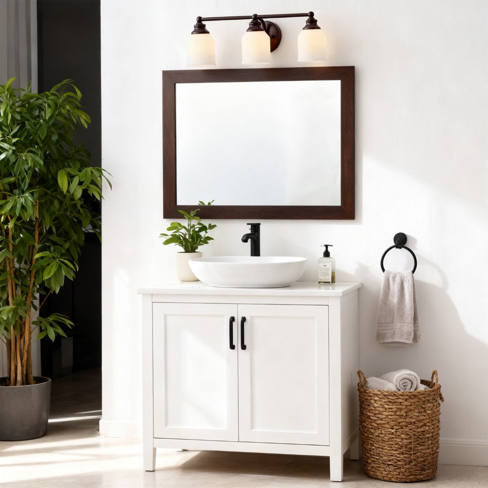 Berkley Iron/Frosted Glass Farmhouse Cottage LED Vanity Light