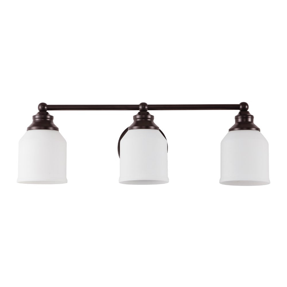 Berkley Iron/Frosted Glass Farmhouse Cottage LED Vanity Light