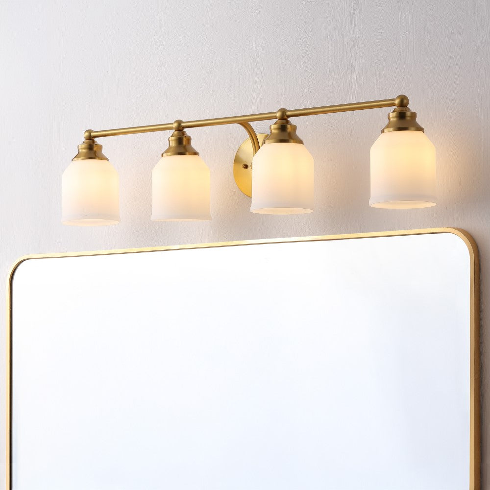 Berkley Iron/Frosted Glass Farmhouse Cottage LED Vanity Light