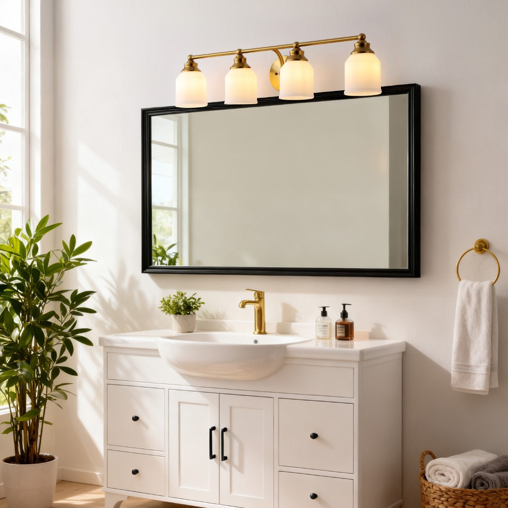 Berkley Iron/Frosted Glass Farmhouse Cottage LED Vanity Light